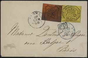 1868 - 10 cent. vermiglio arancio + 40cent. ... 