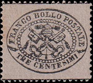 1868 - 3 centesimi grigio rosa, ... 
