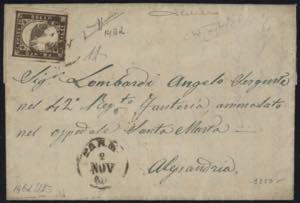1860 - 10 cent. bruno oliva scuro, n° 14Bd, ... 