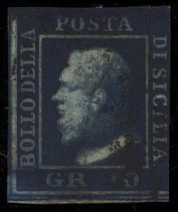 1859 - 10 Grana stampa oleosa, n° 12, ... 