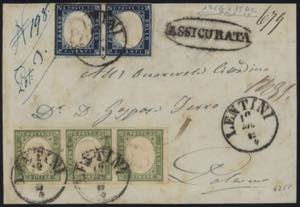 1862 - 5 cent.  + 20 cent. di Sardegna, n° ... 