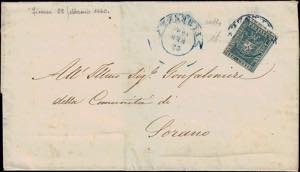 1860 - 20 cent. azzurro grigio, n° 20c, ... 