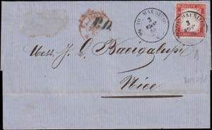 1862 - 40 cent. rosso carminio, n° 3k, ... 