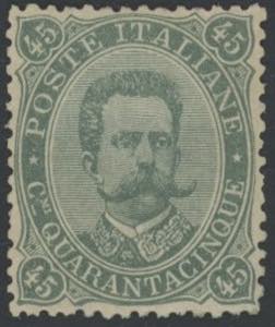 1879 - Umberto 45 cent. verde oliva, detto ... 