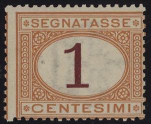 1870 - 1 centesimo cifra in violetto scuro, ... 