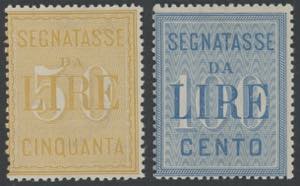 1903 - Alti valori 50 e 100 Lire giallo e ... 