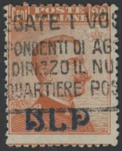 1921 - 20 cent. sovrastampato I tipo, BLP ... 