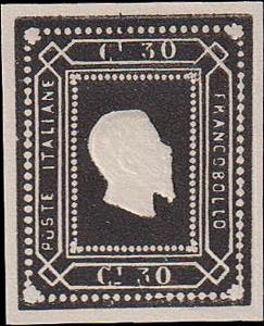 1879 - Saggio Giuseppe Re 30 cent. nero, ... 