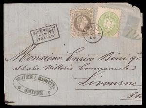 1864 - 3 s. verde d. 9,5 + Levante Austriaco ... 