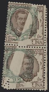 1901 - Floreale 1 Lira, n° 77, spettacolare ... 