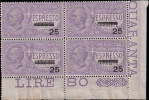 1917 - Sovrastampato 25/40 cent., Ex n° 3, ... 