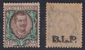 1922 - Floreale 1 Lira sovrastampa del II ... 
