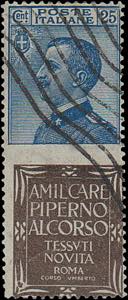 1924 - Piperno 25 cent., pubblicitario n° ... 