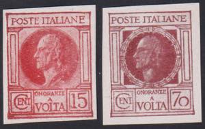 1926 - Volta, 15 e 70 cent., Unif. n° P ... 
