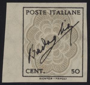 1944 - “Badoglio” 50 cent. nero con ... 