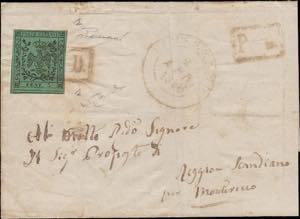 1856 - 5cent. verde, n° 1, ... 