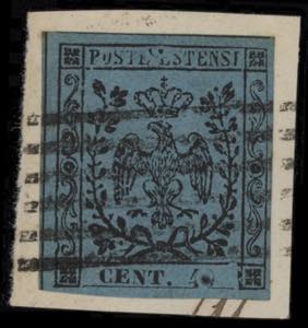 1852 - 40 cent. celeste, n° 5, ottimo, su ... 