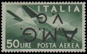 1945 - 50 Lire, PA n° 8b, con sovrastampa ... 