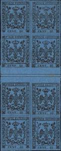 1852 - 40 cent. azzurro, n° 6, ... 