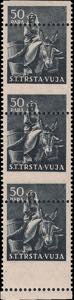 1951 - Ordinaria 0,50 d., n° 35aa + 35aaa, ... 