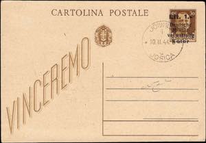 1944 - Cattaro Occupazione Tedesca, CP lire ... 