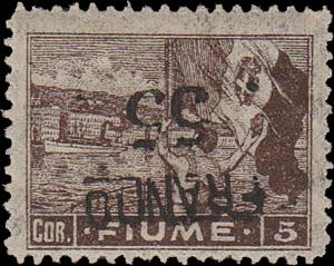 1919 - Sovrastampato Franco 55 su 5 cent. ... 