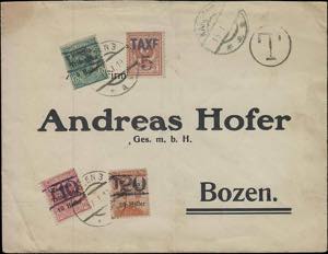 1919 - Ufficio di Bolzano 3, busta per ... 