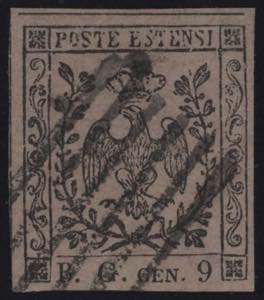1853 - BG grandi 9 cent., SxG n° 1, ottimo, ... 