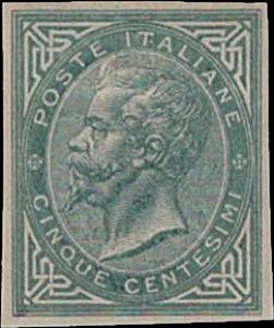 1874 - 5 cent. verde grigio, ... 