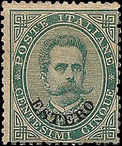 1881 - 5 cent. verde, n° 12b, con angolo ... 