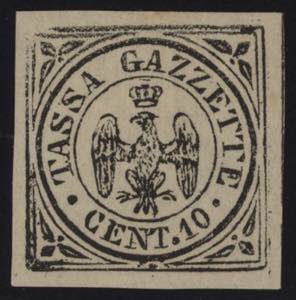 1853 - Aquilotto, 10 cent. nero, SxG n° ... 