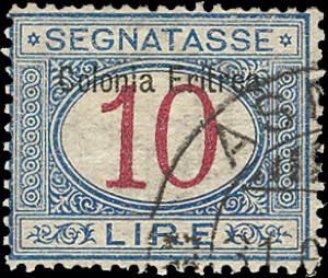 1903 - 10 Lire sovrastampato in alto, Sx n° ... 
