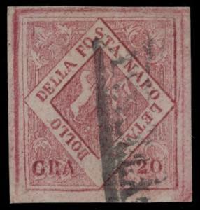 1859 - 20 grana rosa carminio, n° f14, ... 