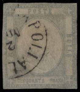 1861 - 50 Grana grigio perla, n° 24, con ... 