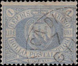 1894 - 1 Lira azzurra (oltremare), n° 31, ... 
