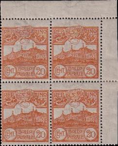 1903 - Vedute, 20 cent. arancio, n° 37, in ... 