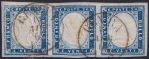 1861 - 20 cent. azzurro oltremare, n° 15Dc, ... 