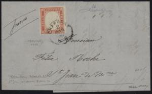 1856 - 40 centesimi vermiglio tenue, n° 16, ... 