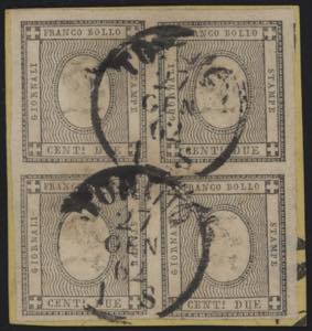 1861 - 2 cent. grigio nero, n° 20, ... 