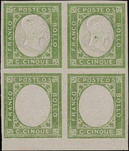 1861 - Non Emessa 5 cent. verde giallo, n° ... 
