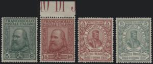 1910 - Garibaldi, n° 87/90, ottima, fresca, ... 
