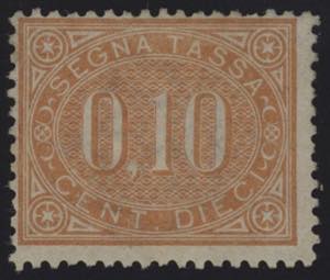 1869 - 10 centesimi bruno arancio, Sx n° 2, ... 