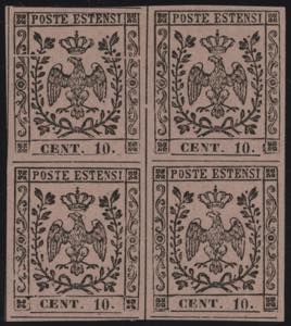 1852 - 10 cent. rosa, n° 9, in splendida ... 