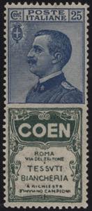 1924 - Coen 25 cent., Pubb n° 5, ... 