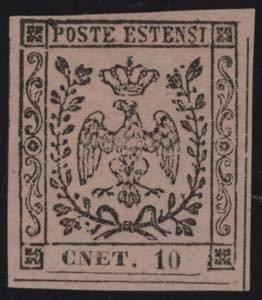 1852 - 10 cent., n° 9f, ottimo, CNET, raro. ... 