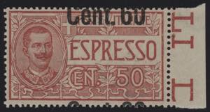 1922 - Sovrastampato 60 Cent. su 50 cent., ... 