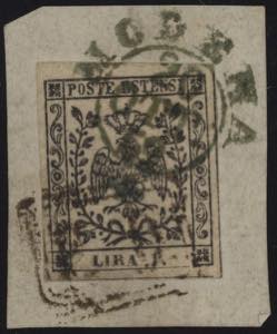 1852 - Lira bianca, n° 11, ottimo, su ... 