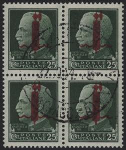 1944 - 25 centesimi fascetto rosso, n° 490, ... 