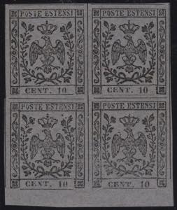 1857 - 10 cent. grigio, SxG n 4a, in ... 