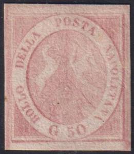 1858 - 50 Grana rosa carminio chiaro, n° ... 
